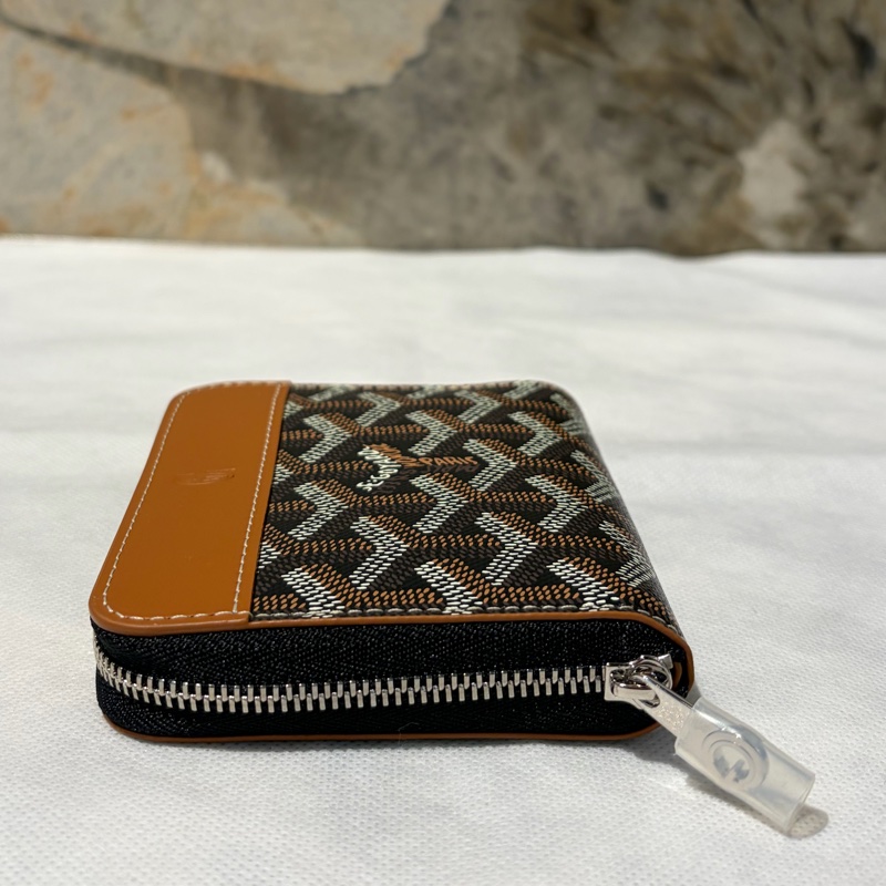 Goyard黑褐色ㄇ字拉鏈短夾-4