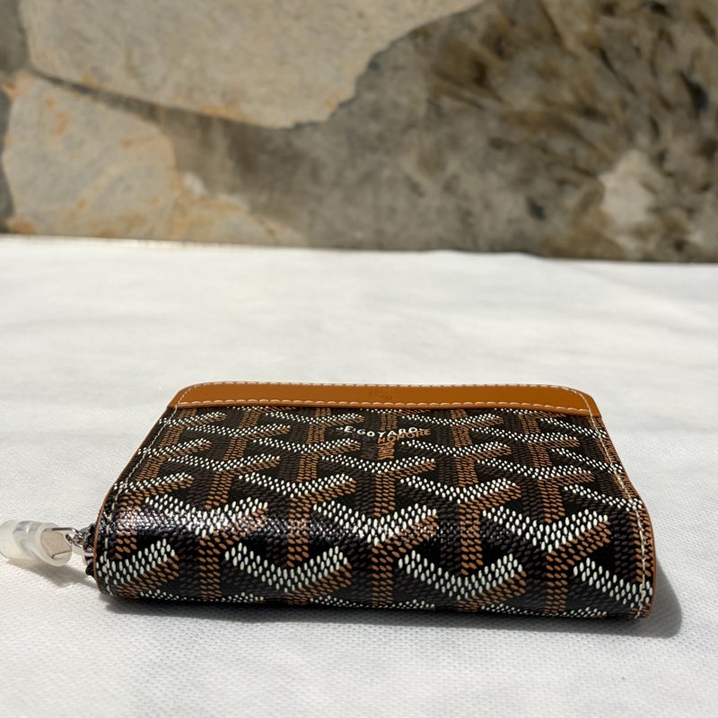 Goyard黑褐色ㄇ字拉鏈短夾-5