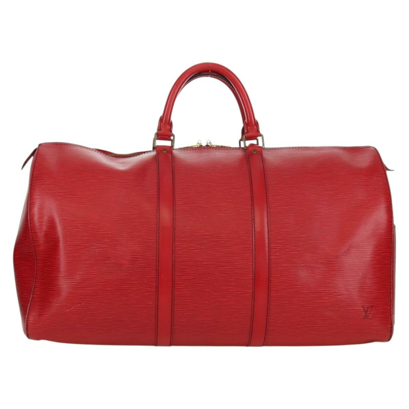 【日本直送】路易威登 Epi Keepall 50 波士頓包 復古紅 M42967 LV 正品 AMZ314A-1