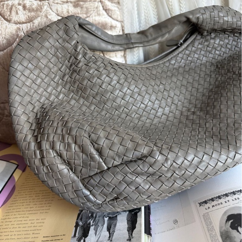 葆蝶家 編織手提包 托特包 肩背包 和尚包雲朵包 灰色 Bottega Veneta hobo bag-8