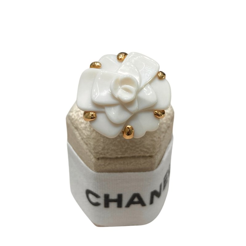 CHANEL 香奈兒 山茶花戒指 陶瓷 18K金 SIZE52-0
