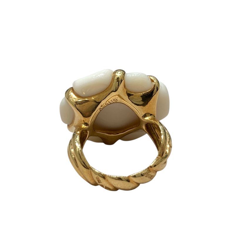 CHANEL 香奈兒 山茶花戒指 陶瓷 18K金 SIZE52-4