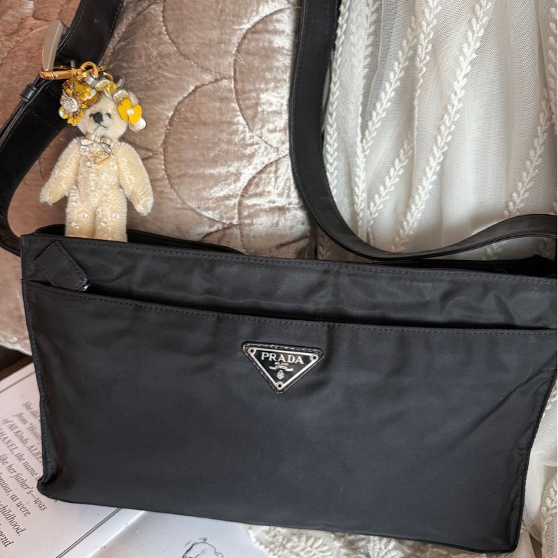 普拉達 黑色 包包prada re-nylon 再生尼龍系列 手袋 肩背包 腋下包 手提包 斜挎包 斜背包 側背包-3