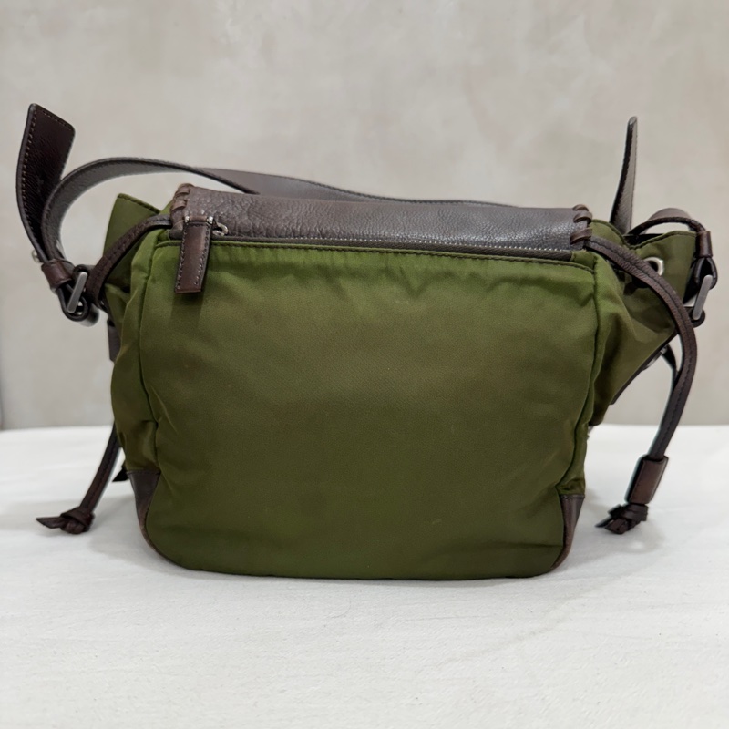 Prada 普拉達 Archive 尼龍皮革拼接郵差包 二手 中古 vintage y2k-7