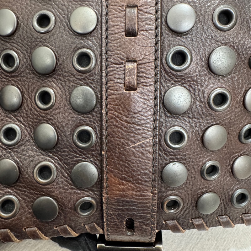 Prada 普拉達 Archive 尼龍皮革拼接郵差包 二手 中古 vintage y2k-12