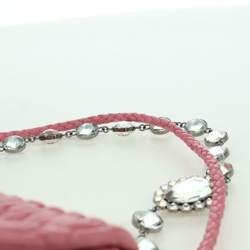 【日本直送】Miu Miu Matelasse 鏈條單肩包 皮革 2way 粉紅色銀色 正品 gh2012M-13