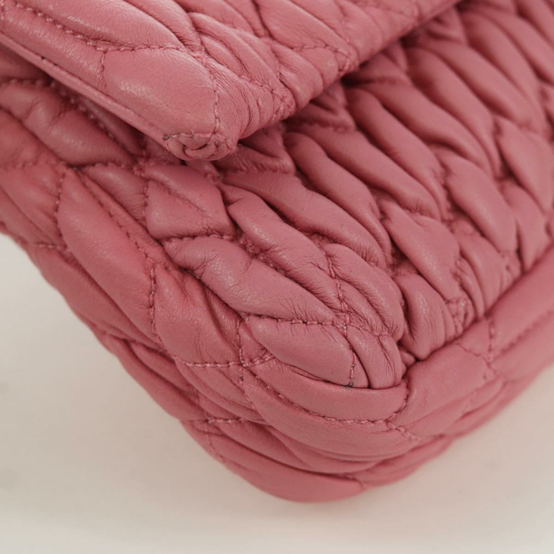 【日本直送】Miu Miu Matelasse 鏈條單肩包 皮革 2way 粉紅色銀色 正品 gh2012M-15