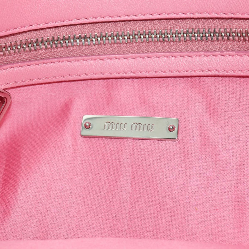 【日本直送】Miu Miu Matelasse 鏈條單肩包 皮革 2way 粉紅色銀色 正品 gh2012M-22