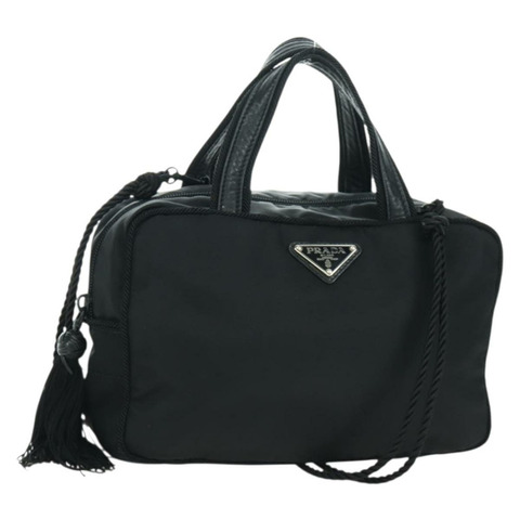 PRADA 流蘇手提包 尼龍 兩用 黑色 BL0916 正品 am11097V