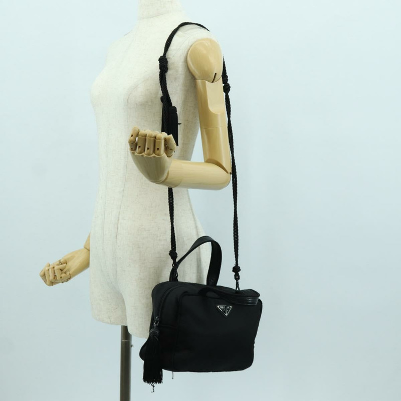 【日本直送】PRADA 流蘇手提包 尼龍 兩用 黑色 BL0916 正品 am11097V-27