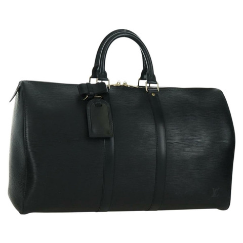 路易威登 Epi Keepall 45 波士頓包 黑色 M42972 LV 正品 AMZ301V