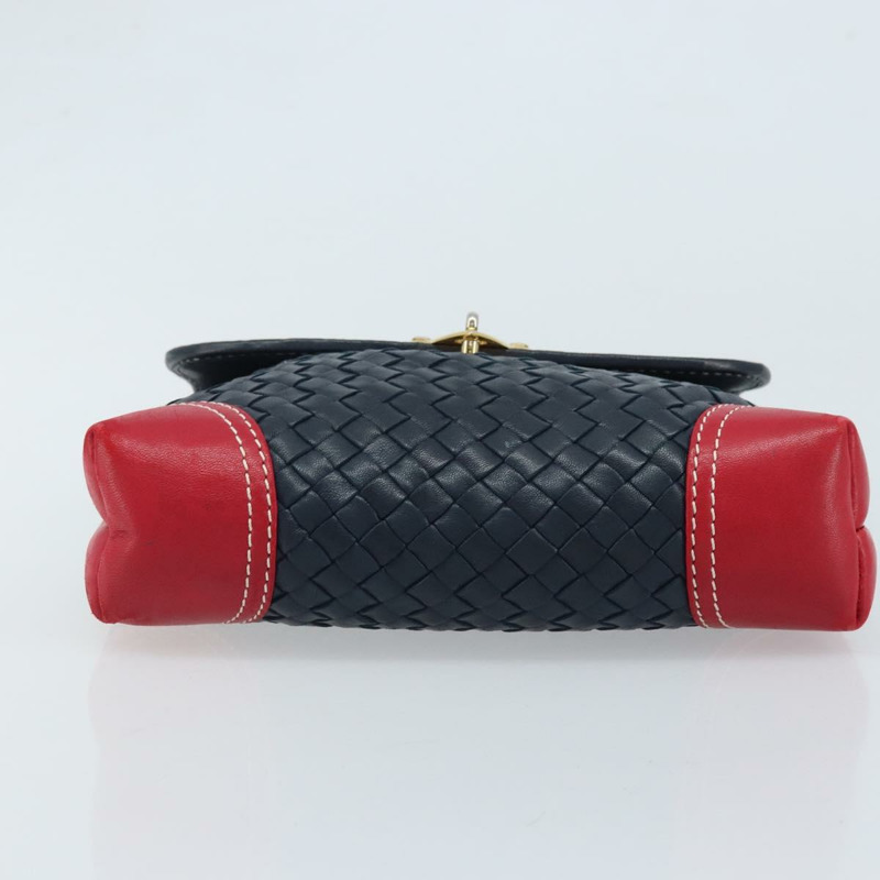 【日本直送】BOTTEGA VENETA INTRECCIATO 手提包皮革海軍藍金色正品 AMZ155A-4