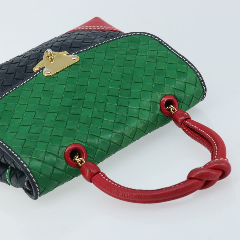 【日本直送】BOTTEGA VENETA INTRECCIATO 手提包皮革海軍藍金色正品 AMZ155A-5
