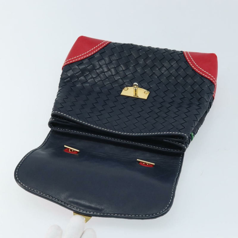 【日本直送】BOTTEGA VENETA INTRECCIATO 手提包皮革海軍藍金色正品 AMZ155A-9