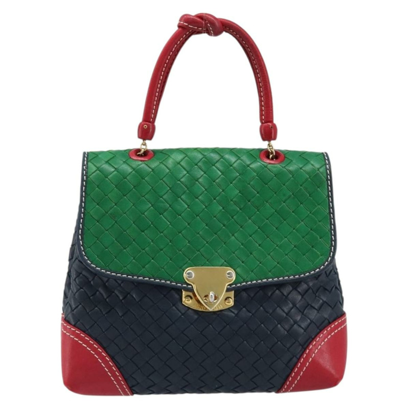 【日本直送】BOTTEGA VENETA INTRECCIATO 手提包皮革海軍藍金色正品 AMZ155A-12