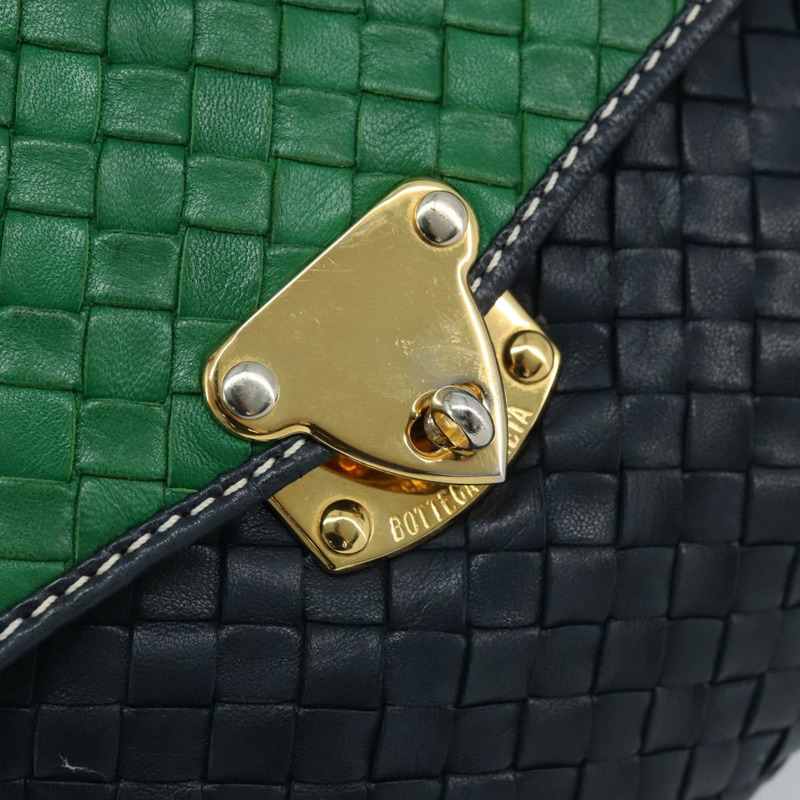 【日本直送】BOTTEGA VENETA INTRECCIATO 手提包皮革海軍藍金色正品 AMZ155A-16