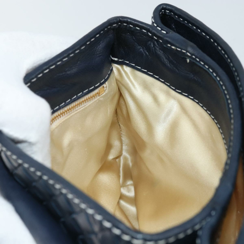 【日本直送】BOTTEGA VENETA INTRECCIATO 手提包皮革海軍藍金色正品 AMZ155A-18