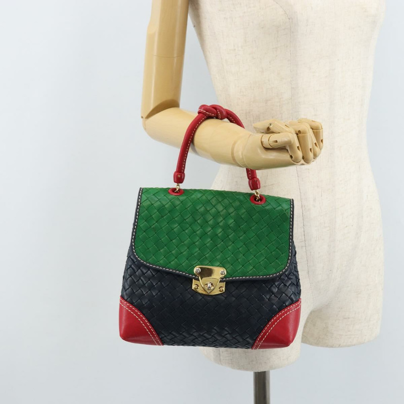 【日本直送】BOTTEGA VENETA INTRECCIATO 手提包皮革海軍藍金色正品 AMZ155A-23