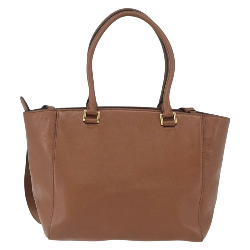 【日本直送】PRADA 手提包 皮革 兩用 棕色 金色 正品 ka3430A-1