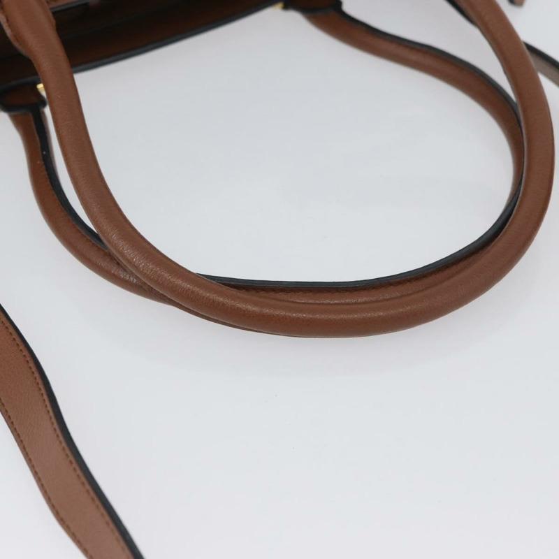 【日本直送】PRADA 手提包 皮革 兩用 棕色 金色 正品 ka3430A-6