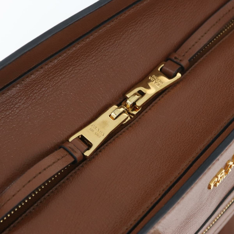 【日本直送】PRADA 手提包 皮革 兩用 棕色 金色 正品 ka3430A-9