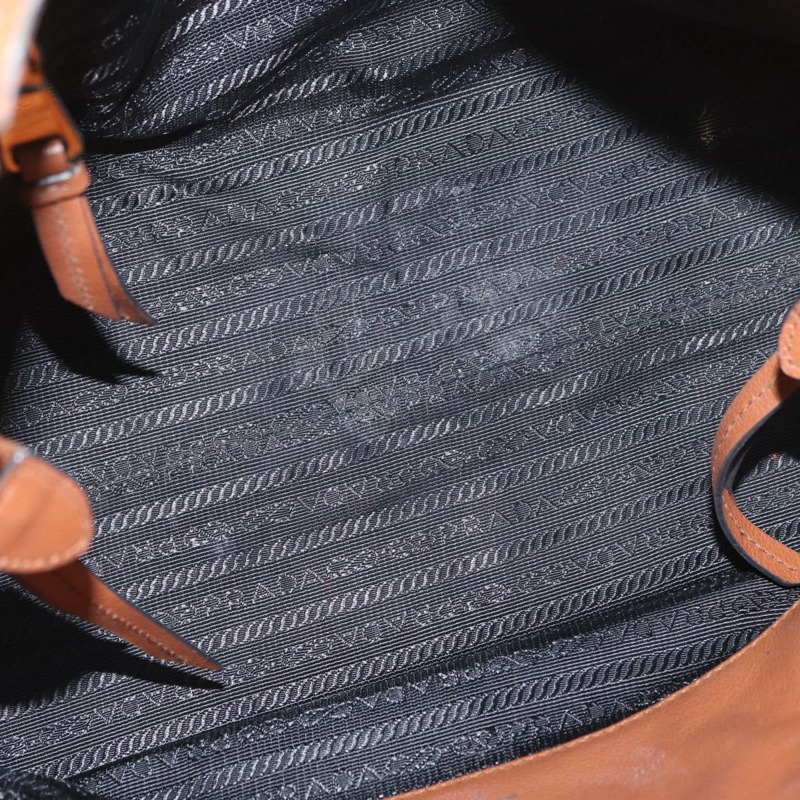 【日本直送】PRADA 手提包 皮革 兩用 棕色 金色 正品 ka3430A-10