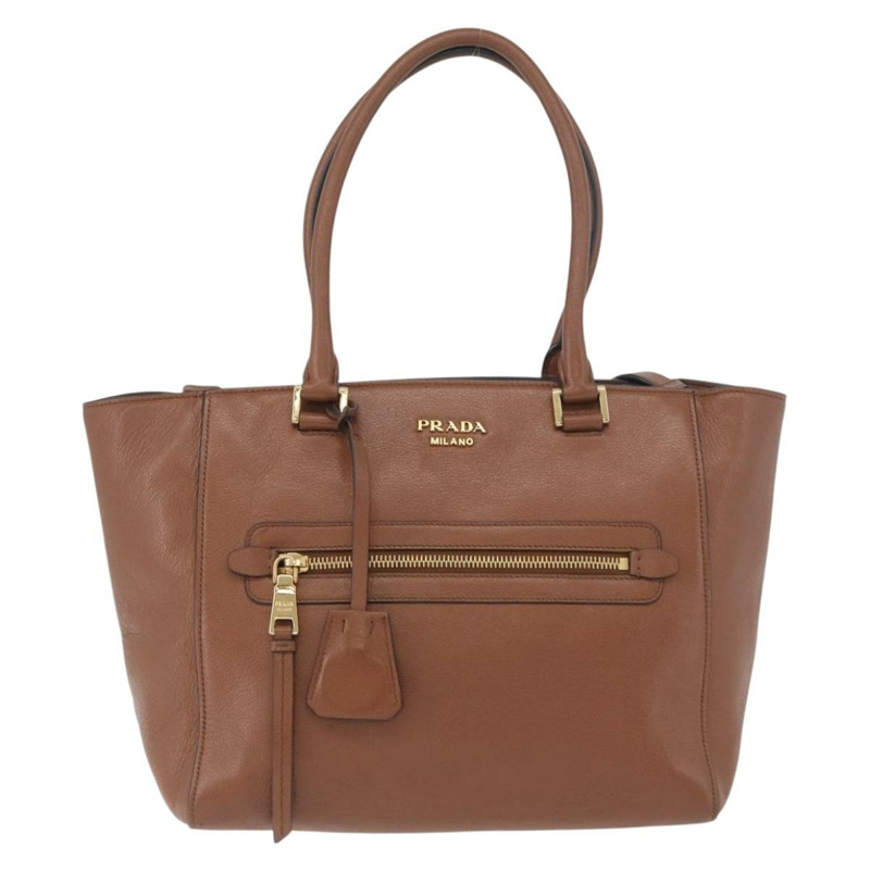 【日本直送】PRADA 手提包 皮革 兩用 棕色 金色 正品 ka3430A-12