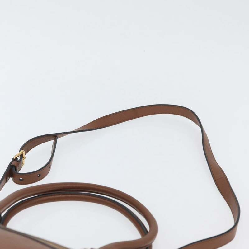 【日本直送】PRADA 手提包 皮革 兩用 棕色 金色 正品 ka3430A-14