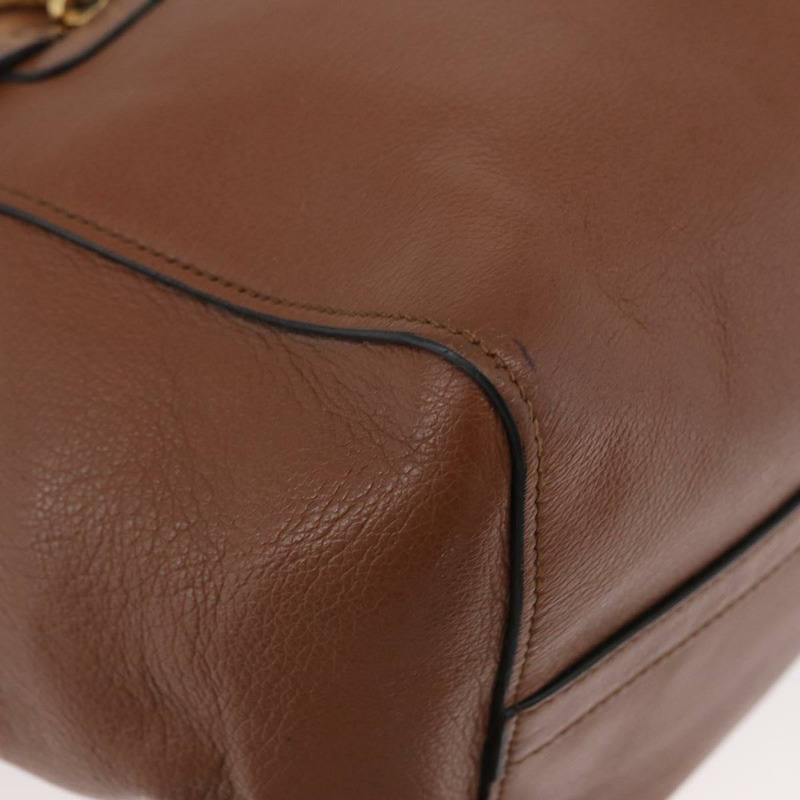 【日本直送】PRADA 手提包 皮革 兩用 棕色 金色 正品 ka3430A-15