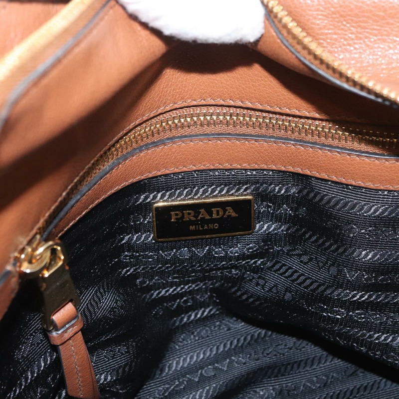 【日本直送】PRADA 手提包 皮革 兩用 棕色 金色 正品 ka3430A-20