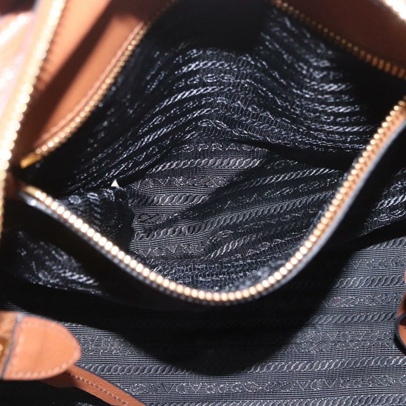 【日本直送】PRADA 手提包 皮革 兩用 棕色 金色 正品 ka3430A-24