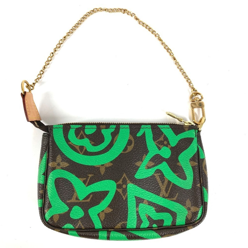 路易威登 M67706 Monogram Hawaii 限量版迷你手拿包/鏈條包/帆布配件包,男女通用,棕色-1