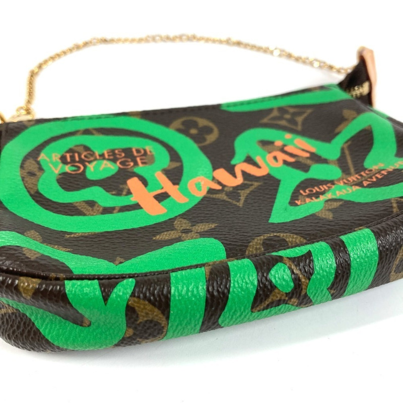 路易威登 M67706 Monogram Hawaii 限量版迷你手拿包/鏈條包/帆布配件包,男女通用,棕色-2