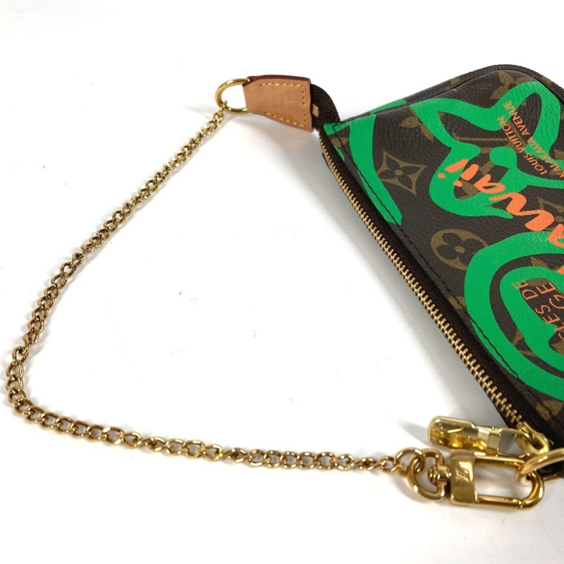 路易威登 M67706 Monogram Hawaii 限量版迷你手拿包/鏈條包/帆布配件包,男女通用,棕色-5