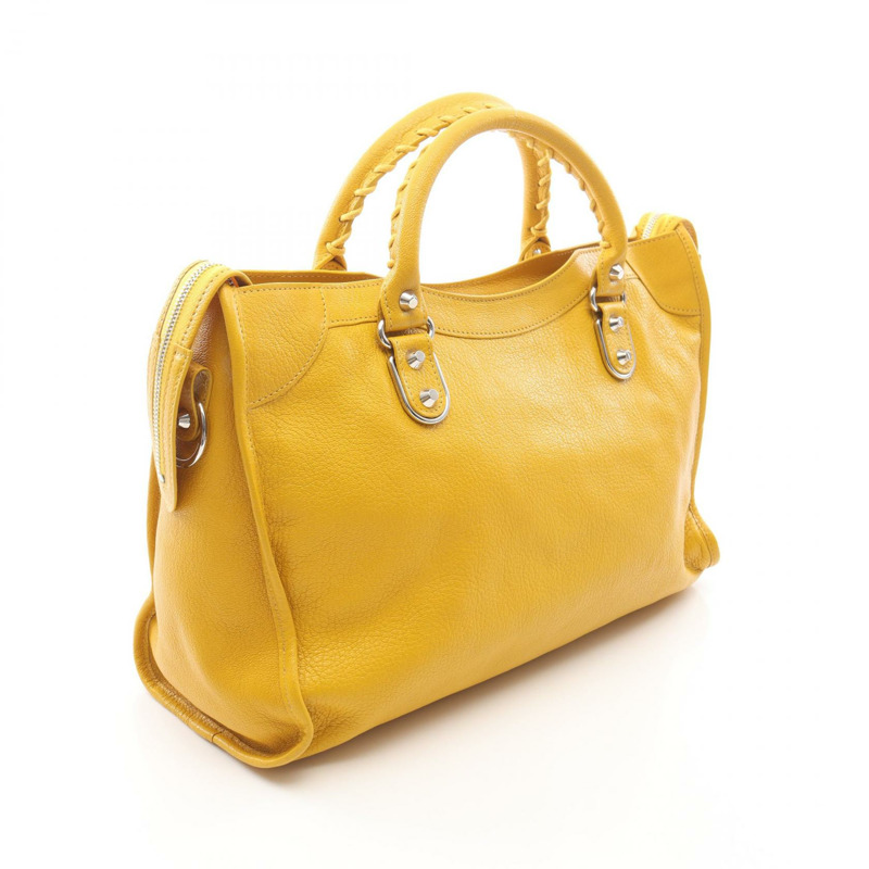 BALENCIAGA 經典金屬邊飾都會單肩手提包 390154 皮革 二手-1