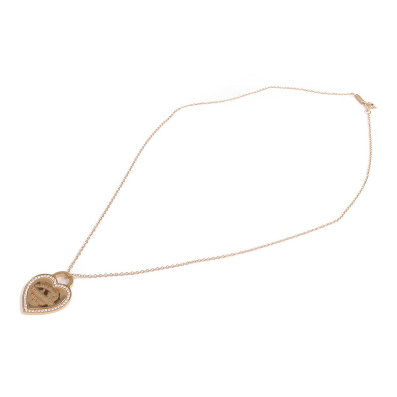 TIFFANY＆CO 18K黃金Return to Tiffany Heart Diamond鑽石項鍊-3