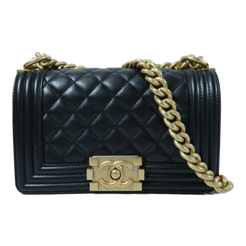 CHANEL 牛皮皮革Boy 20金扣鏈帶肩背袋-0