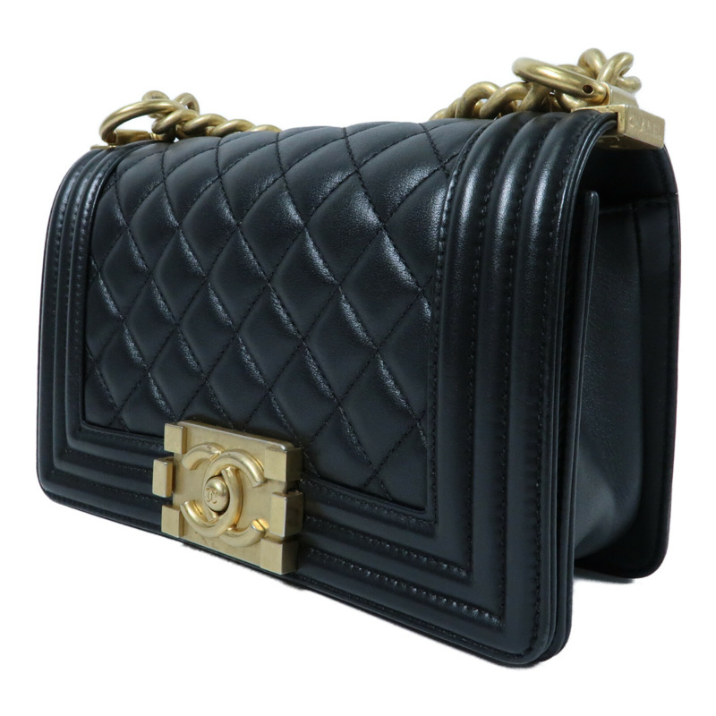 CHANEL 牛皮皮革Boy 20金扣鏈帶肩背袋-2