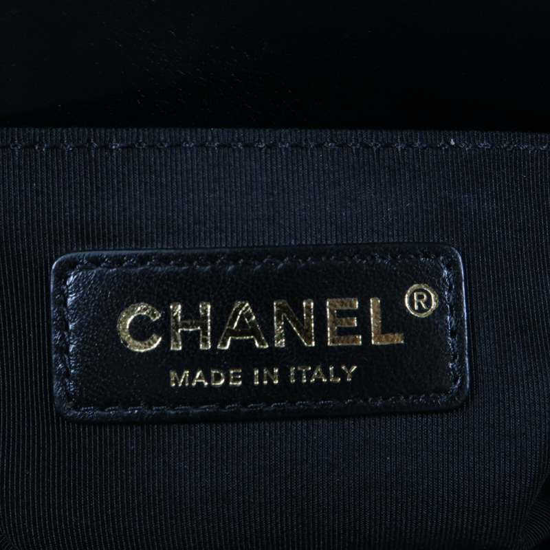 CHANEL 牛皮皮革Boy 20金扣鏈帶肩背袋-12