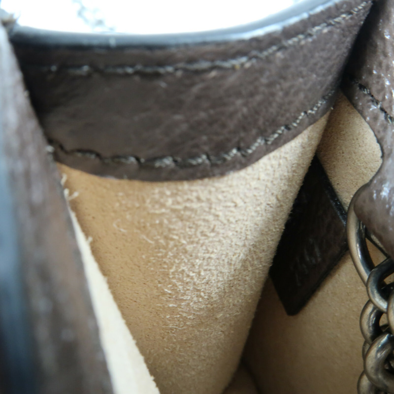 GUCCI 帆布/牛皮皮革Dionysus銀扣鏈帶肩背袋-12