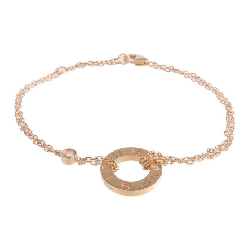 CARTIER 18K玫瑰金Love Bracelet 2 Diamonds鑽石手鏈-0