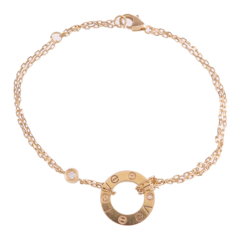 CARTIER 18K玫瑰金Love Bracelet 2 Diamonds鑽石手鏈-3