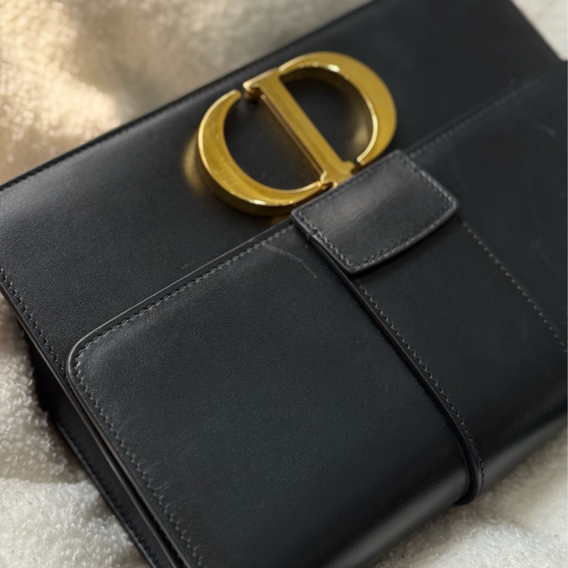 Dior 黑色全皮Montaigne 蒙田30單肩斜背包-4