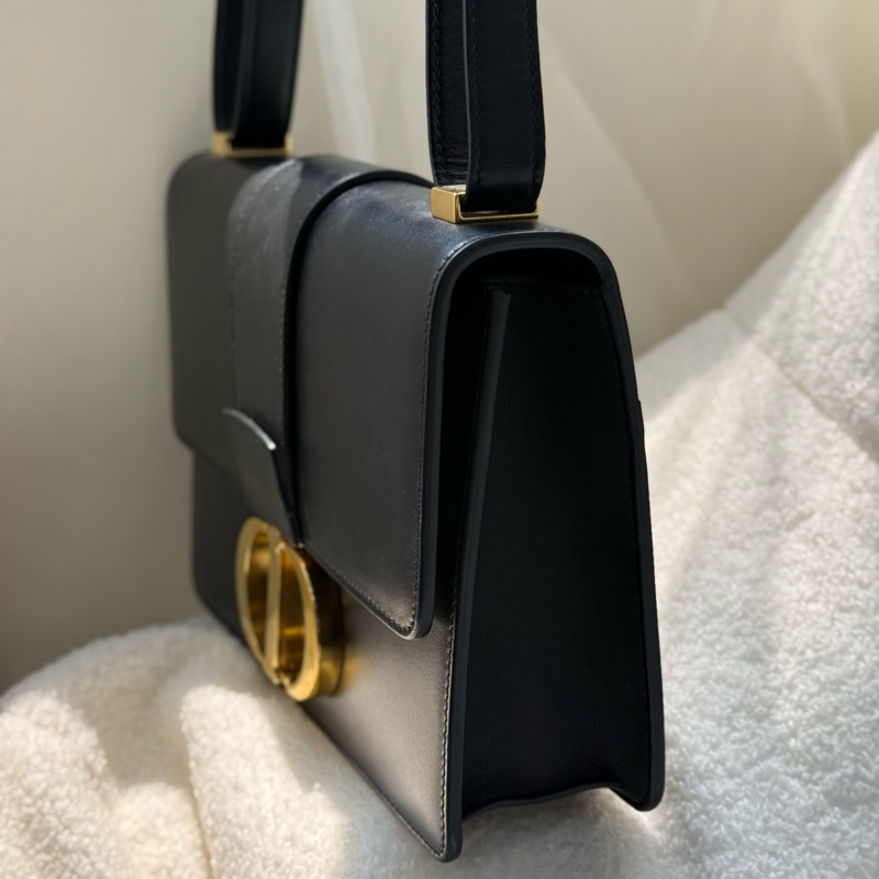 Dior 黑色全皮Montaigne 蒙田30單肩斜背包-5