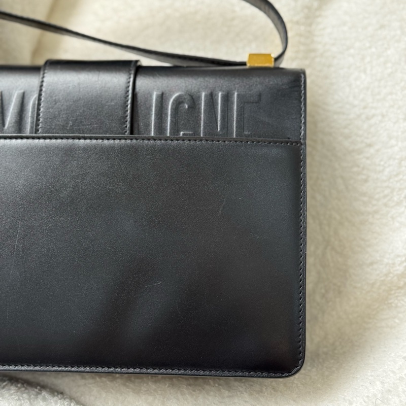 Dior 黑色全皮Montaigne 蒙田30單肩斜背包-9