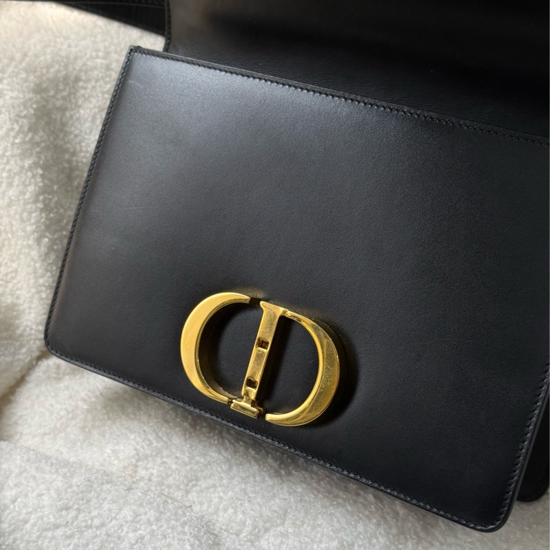 Dior 黑色全皮Montaigne 蒙田30單肩斜背包-12