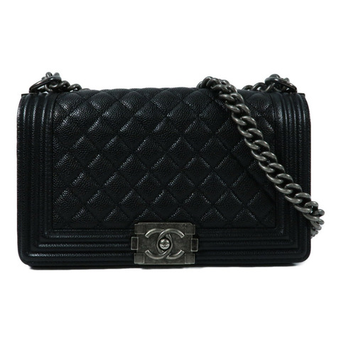 CHANEL 牛皮皮革Boy 25鏈帶肩背袋