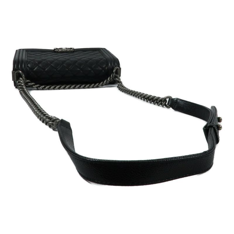 CHANEL 牛皮皮革Boy 25鏈帶肩背袋-8