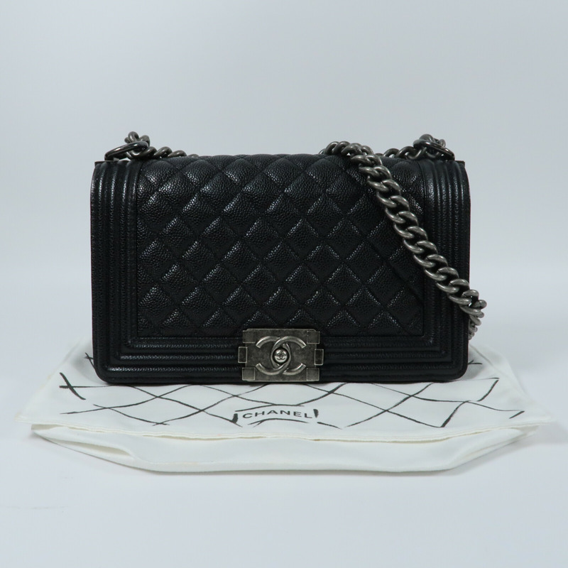 CHANEL 牛皮皮革Boy 25鏈帶肩背袋-16