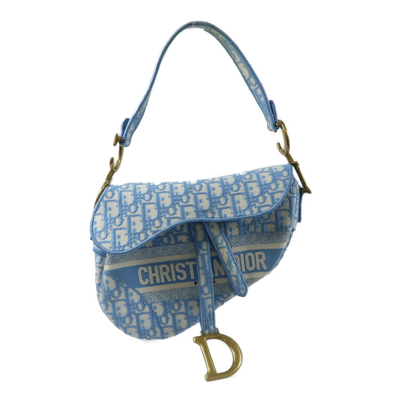 Dior 帆布Saddle Bag金扣肩背袋-0